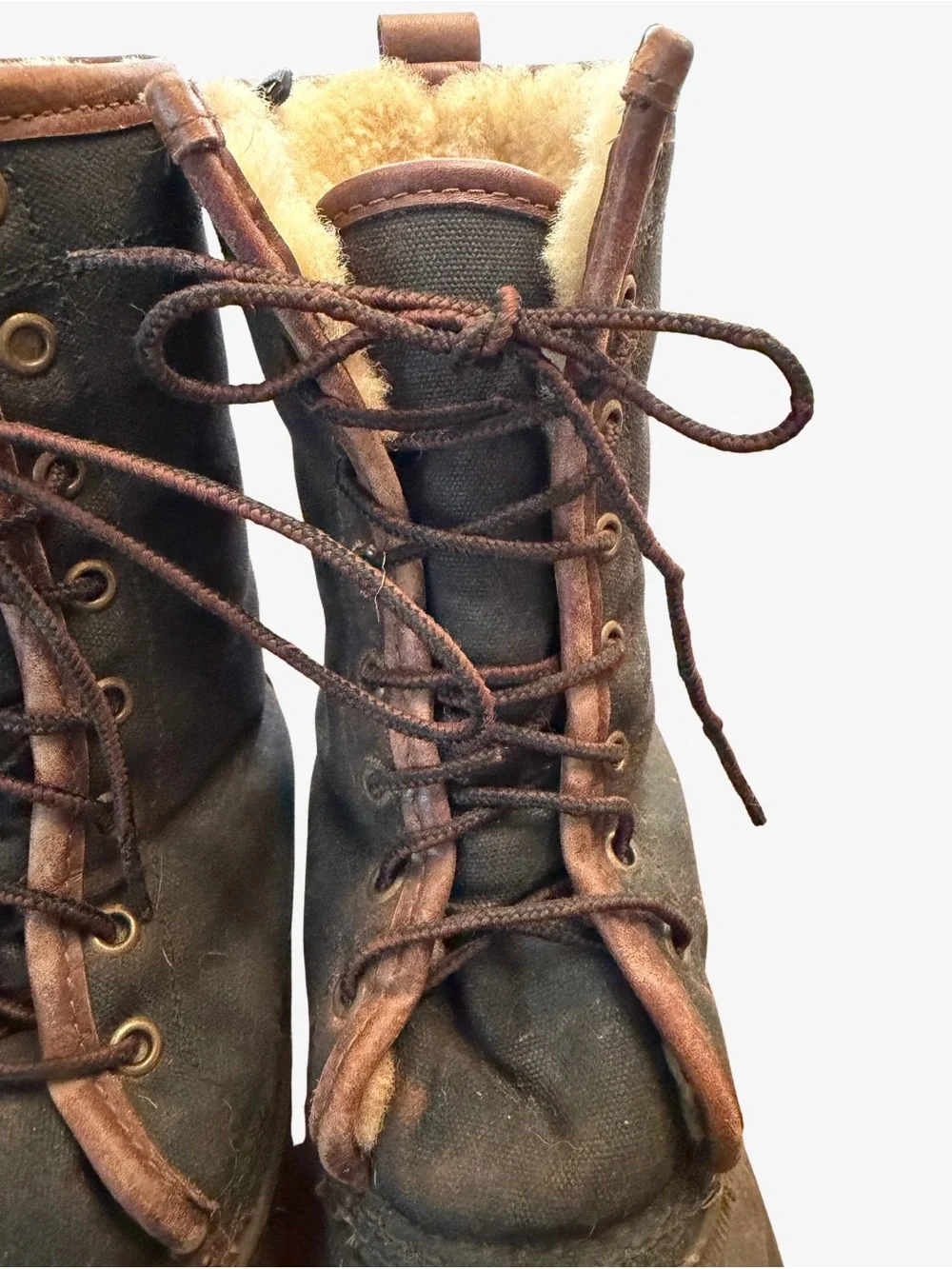 L.L. Bean Women's Brown and Tan Insulated Lace-Up Winter Boots